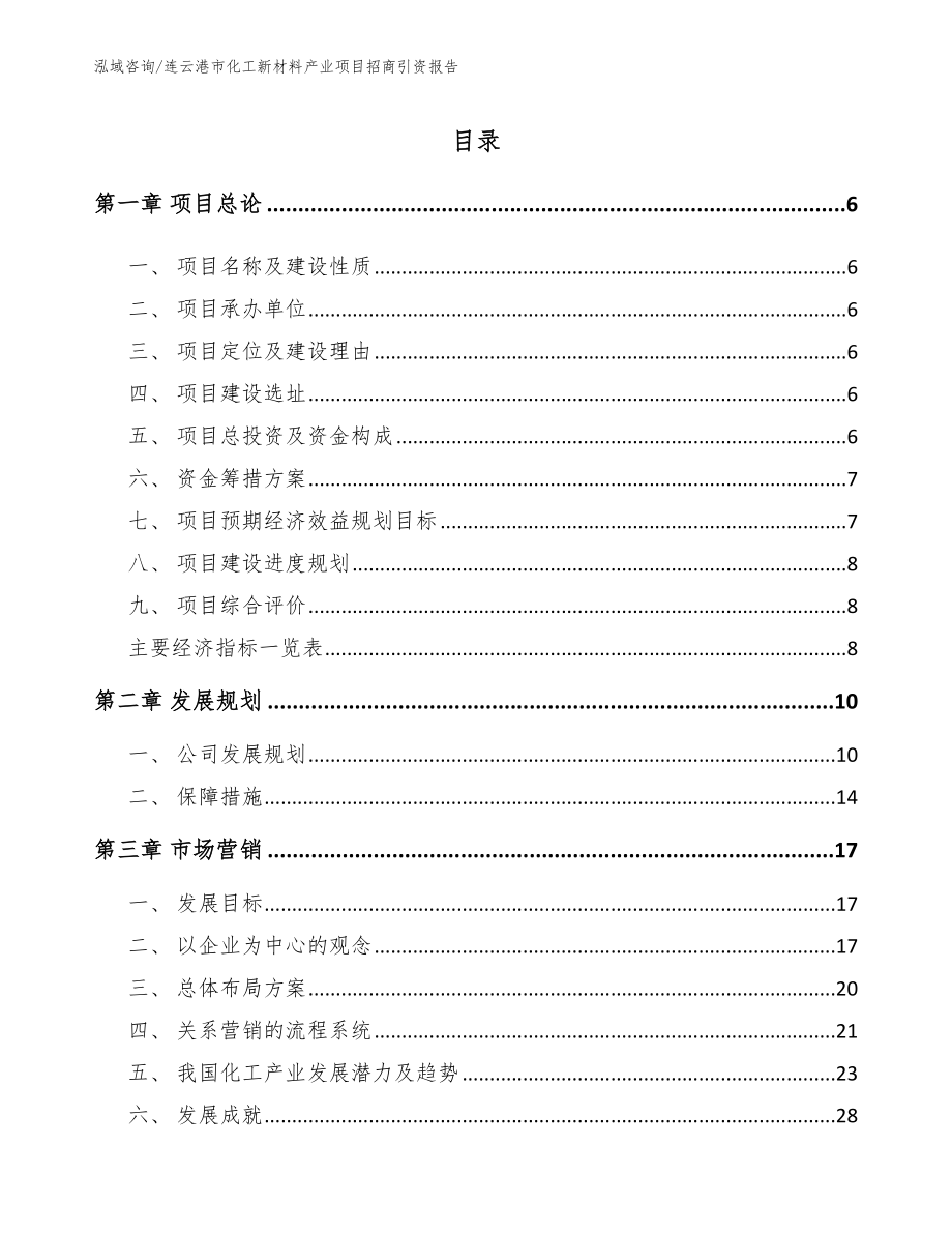 连云港市化工新材料产业项目招商引资报告模板_第1页