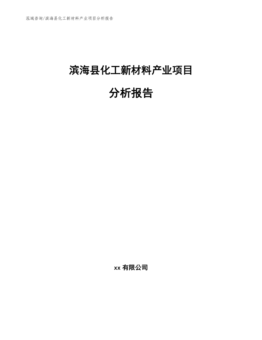 滨海县化工新材料产业项目分析报告【模板参考】_第1页