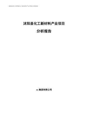 沭阳县化工新材料产业项目分析报告