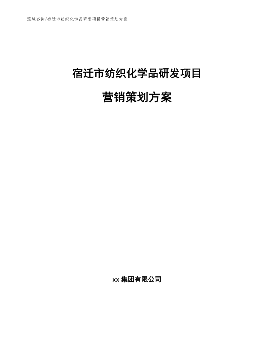 宿迁市纺织化学品研发项目营销策划方案_模板参考_第1页