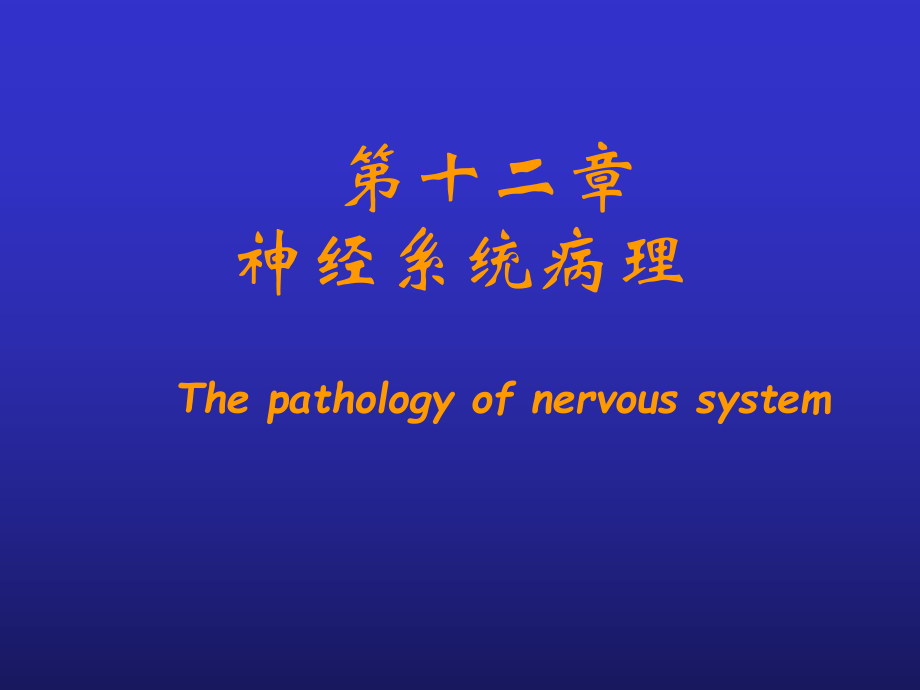 《兽医病理解剖学》课件：第12章 神经系统病理_第1页