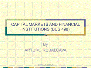 资本市场和金融机构课件