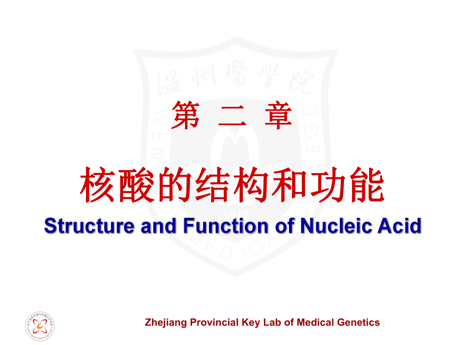 《生物化学》教学课件：第2章 核酸的结构与功能_第1页