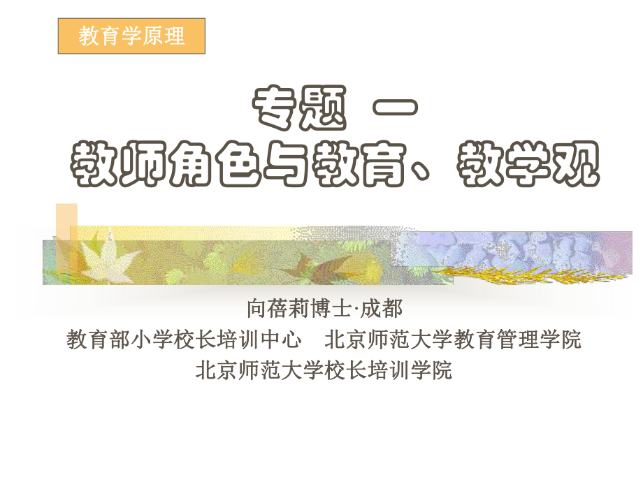 专题一蓓莉教师角色与教育教学观_第1页