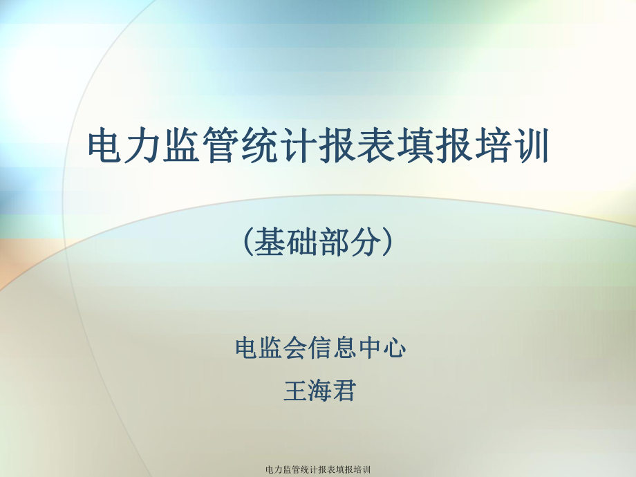 电力监管统计报表填报培训课件_第1页