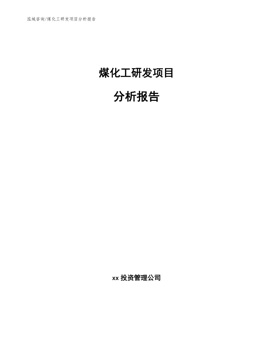 煤化工研发项目分析报告_第1页