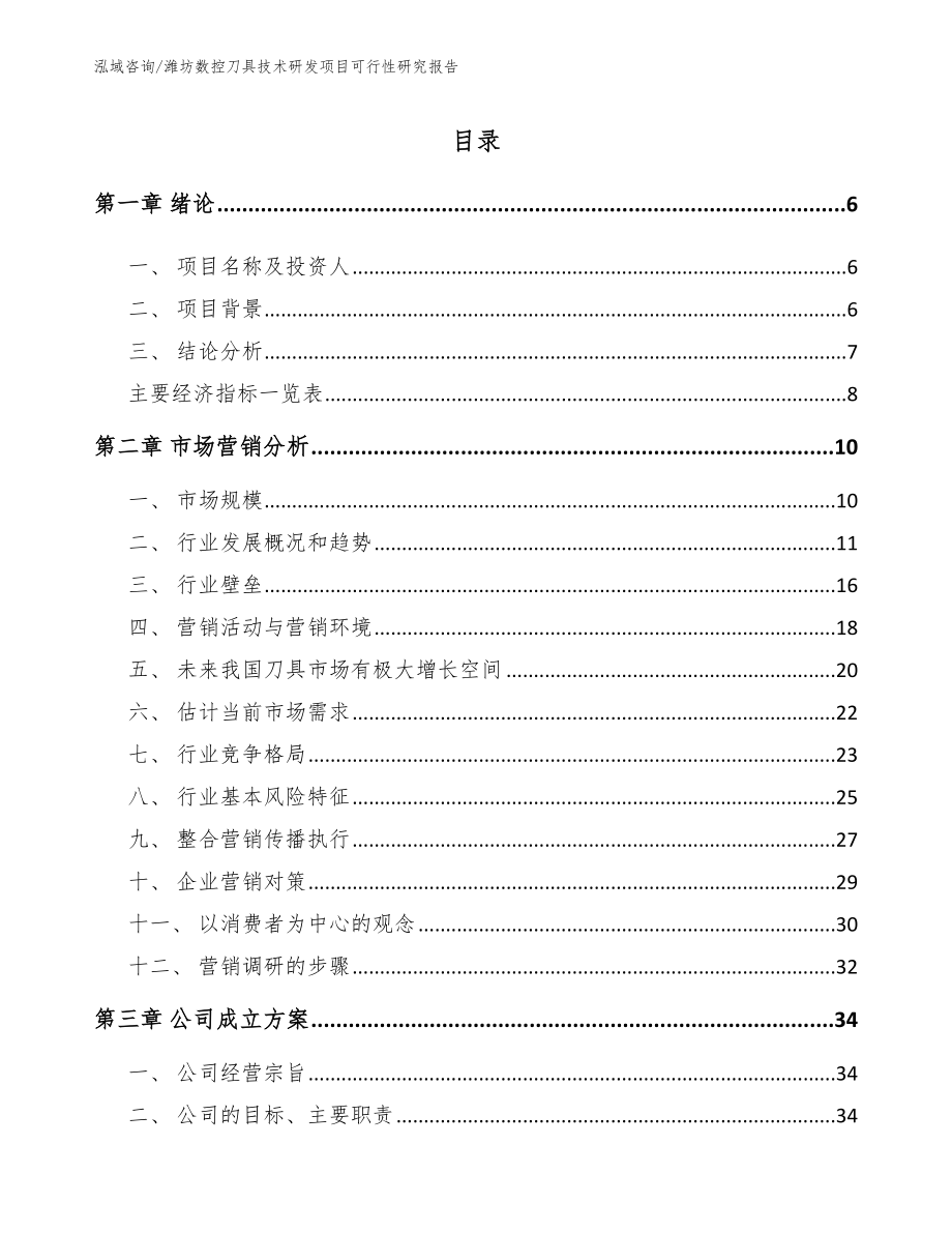 潍坊数控刀具技术研发项目可行性研究报告（模板范本）_第1页