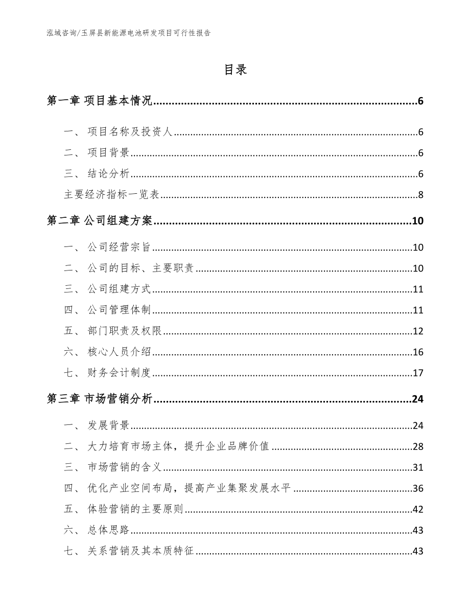 玉屏县新能源电池研发项目可行性报告_模板范本_第1页