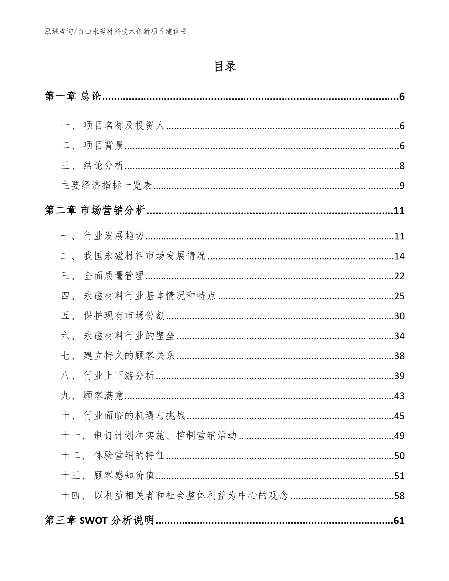 白山永磁材料技术创新项目建议书_第1页