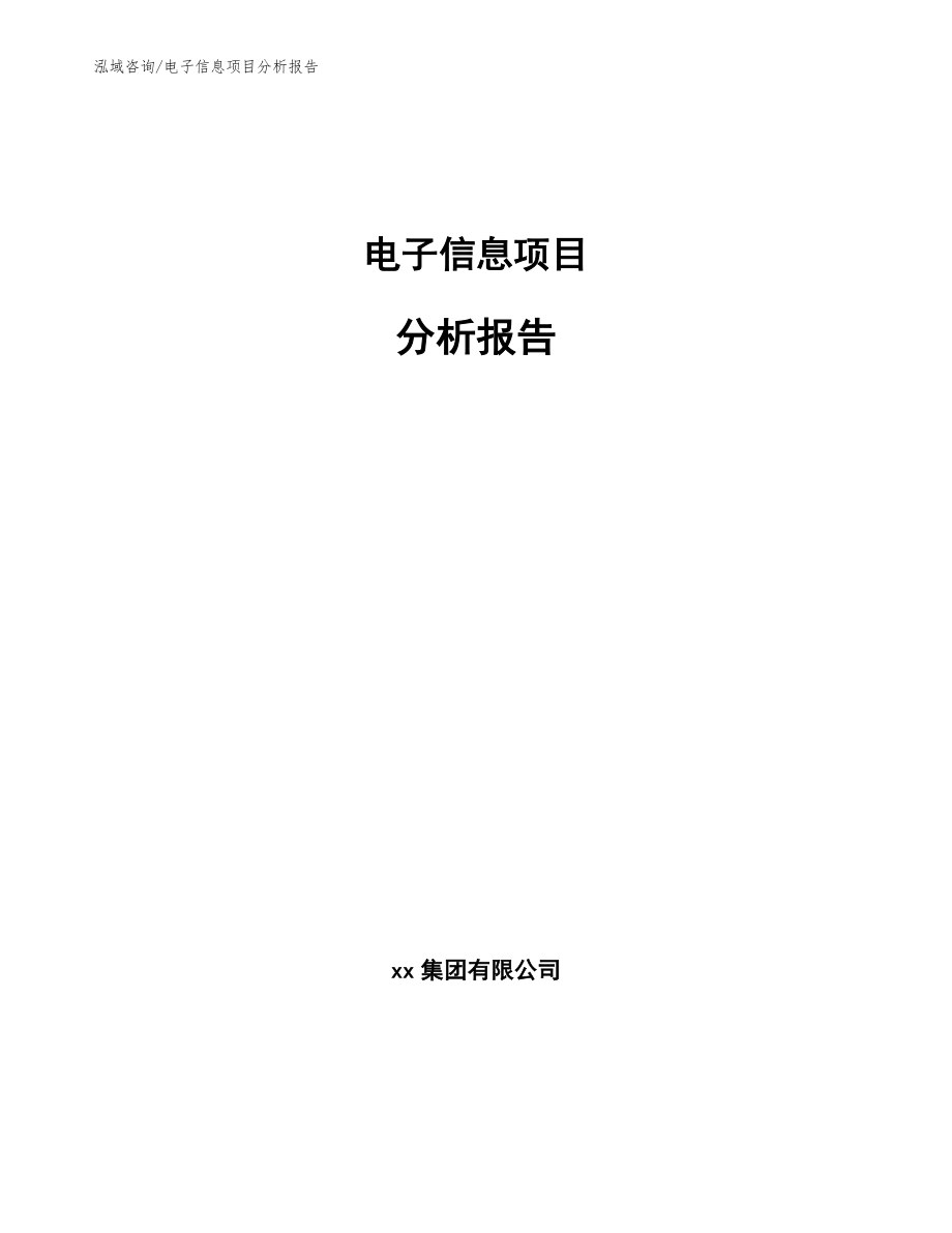 电子信息项目分析报告范文模板_第1页