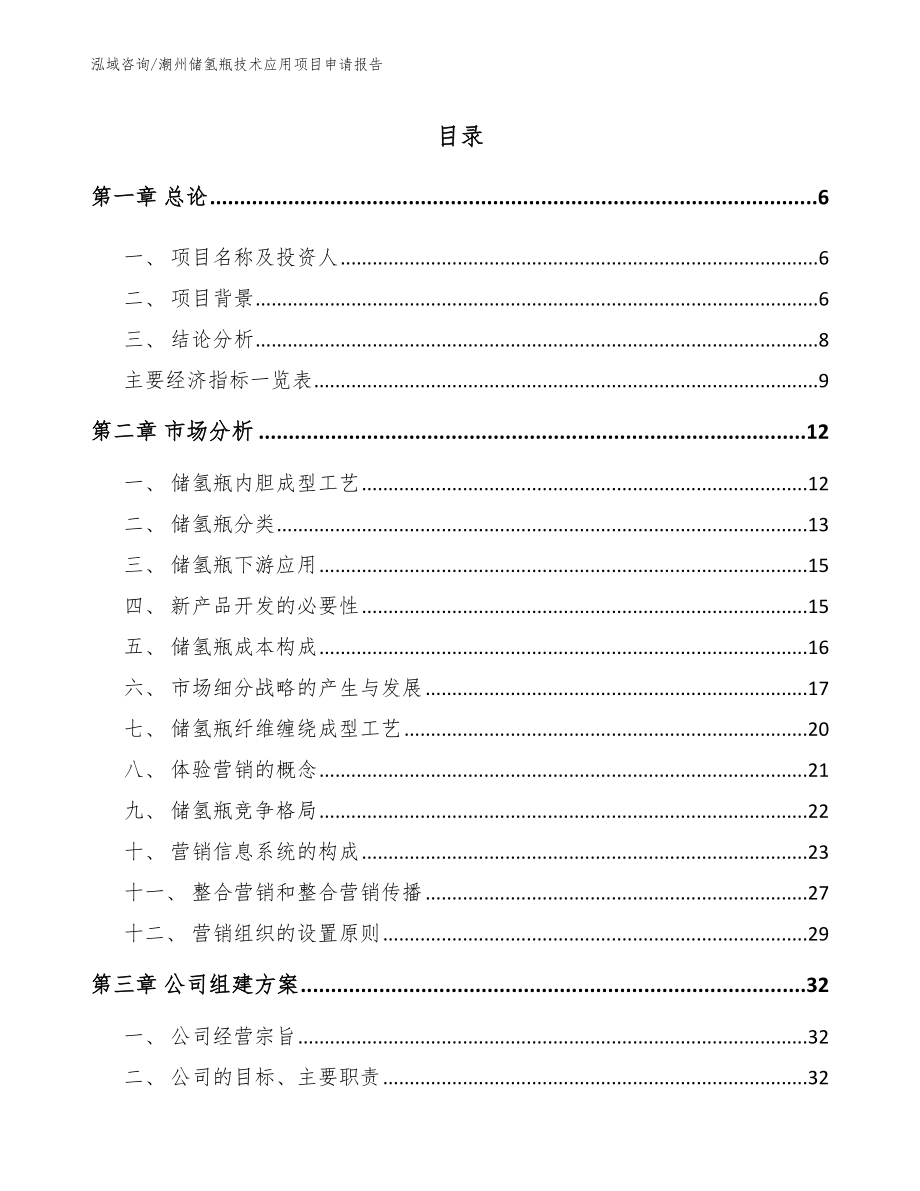 潮州储氢瓶技术应用项目申请报告（参考模板）_第1页