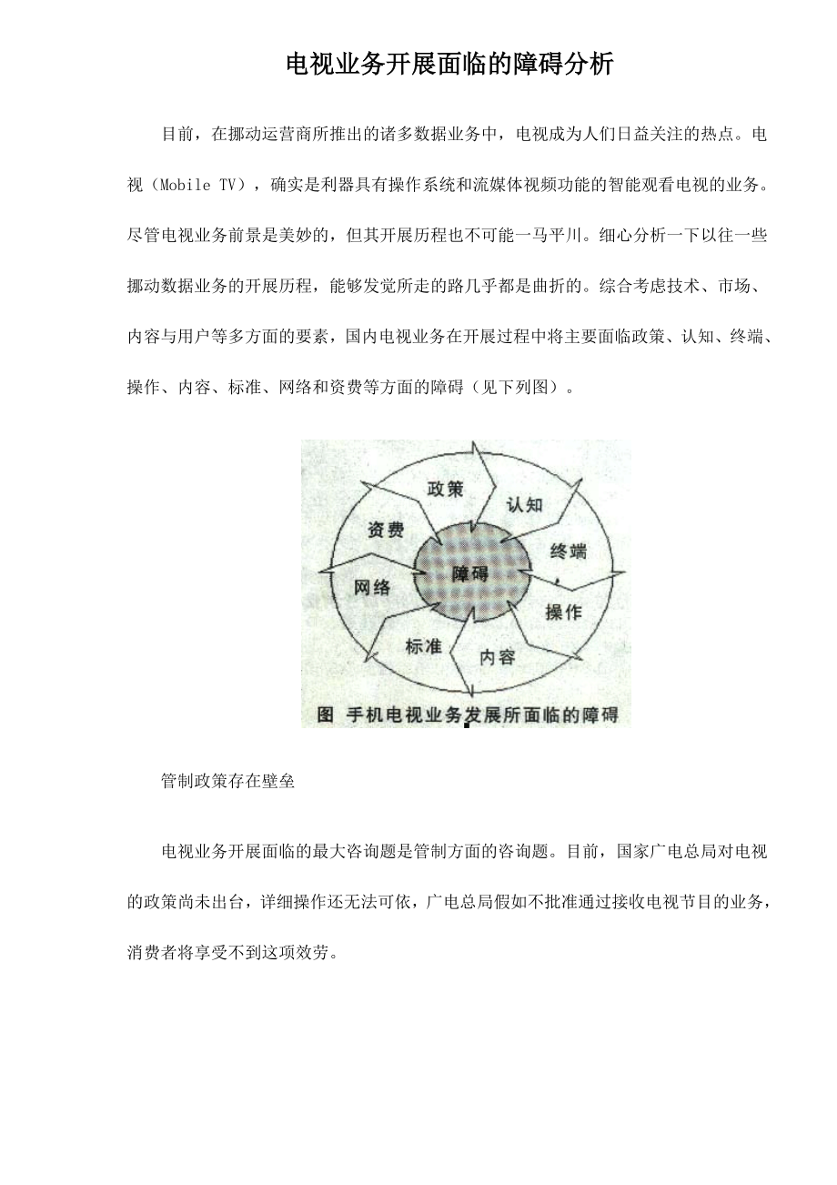 2022年手机电视业务发展面临的障碍分析doc6_第1页