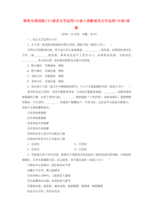 江苏省2020版高考语文大三轮复习特色专项训练十语言文字运用+小说+诗歌含解析