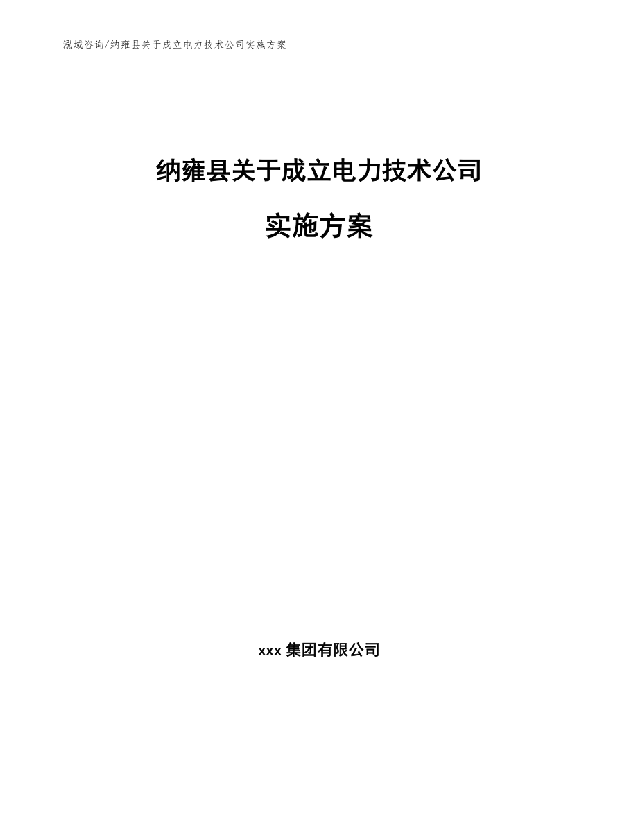 纳雍县关于成立电力技术公司实施方案_第1页