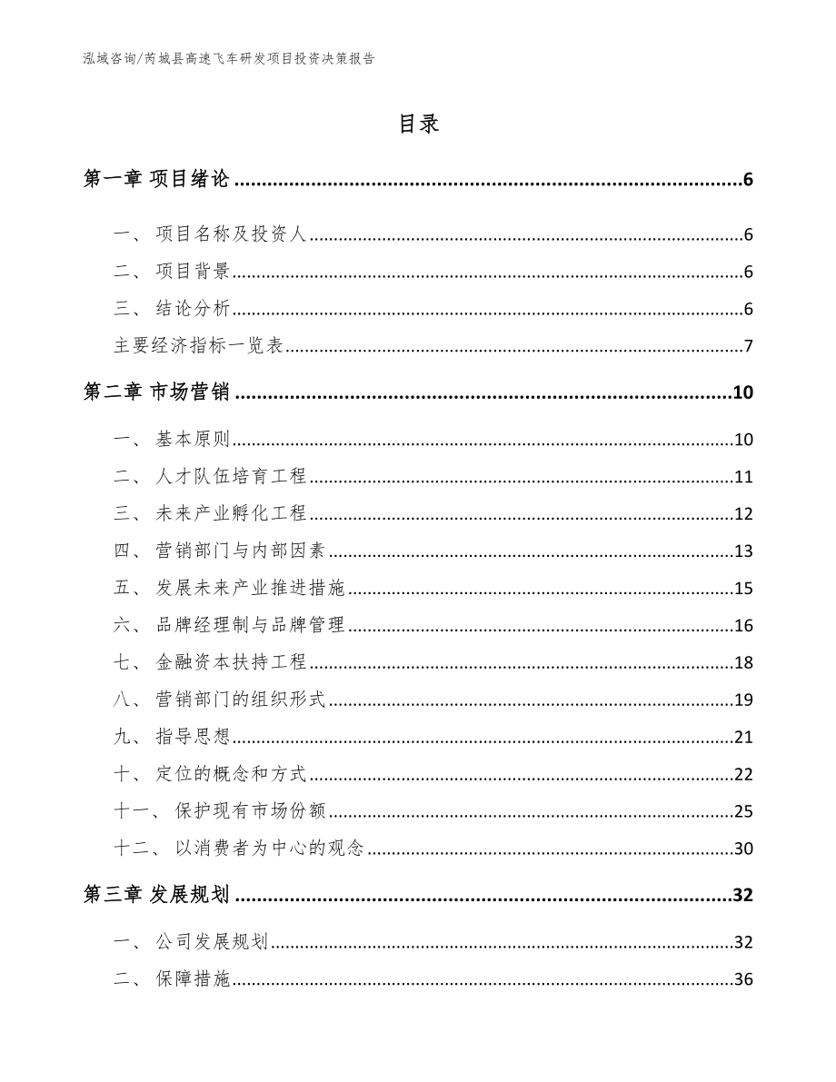 芮城县高速飞车研发项目投资决策报告（参考范文）_第1页