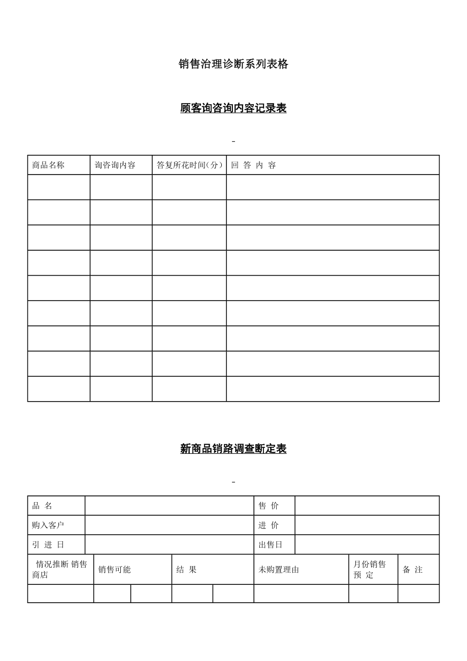 2022年【管理表格】销售管理诊断系列表格_第1页