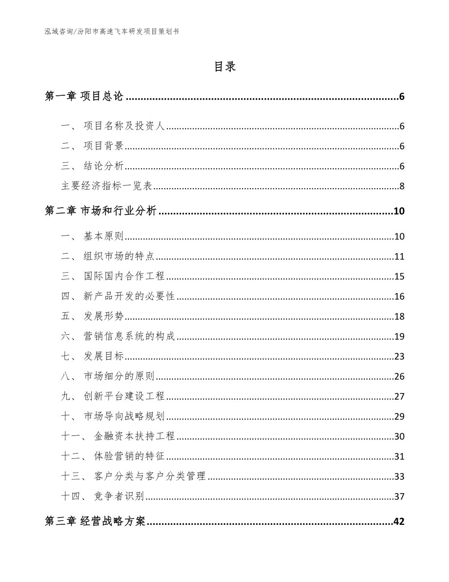 汾阳市高速飞车研发项目策划书【范文】_第1页