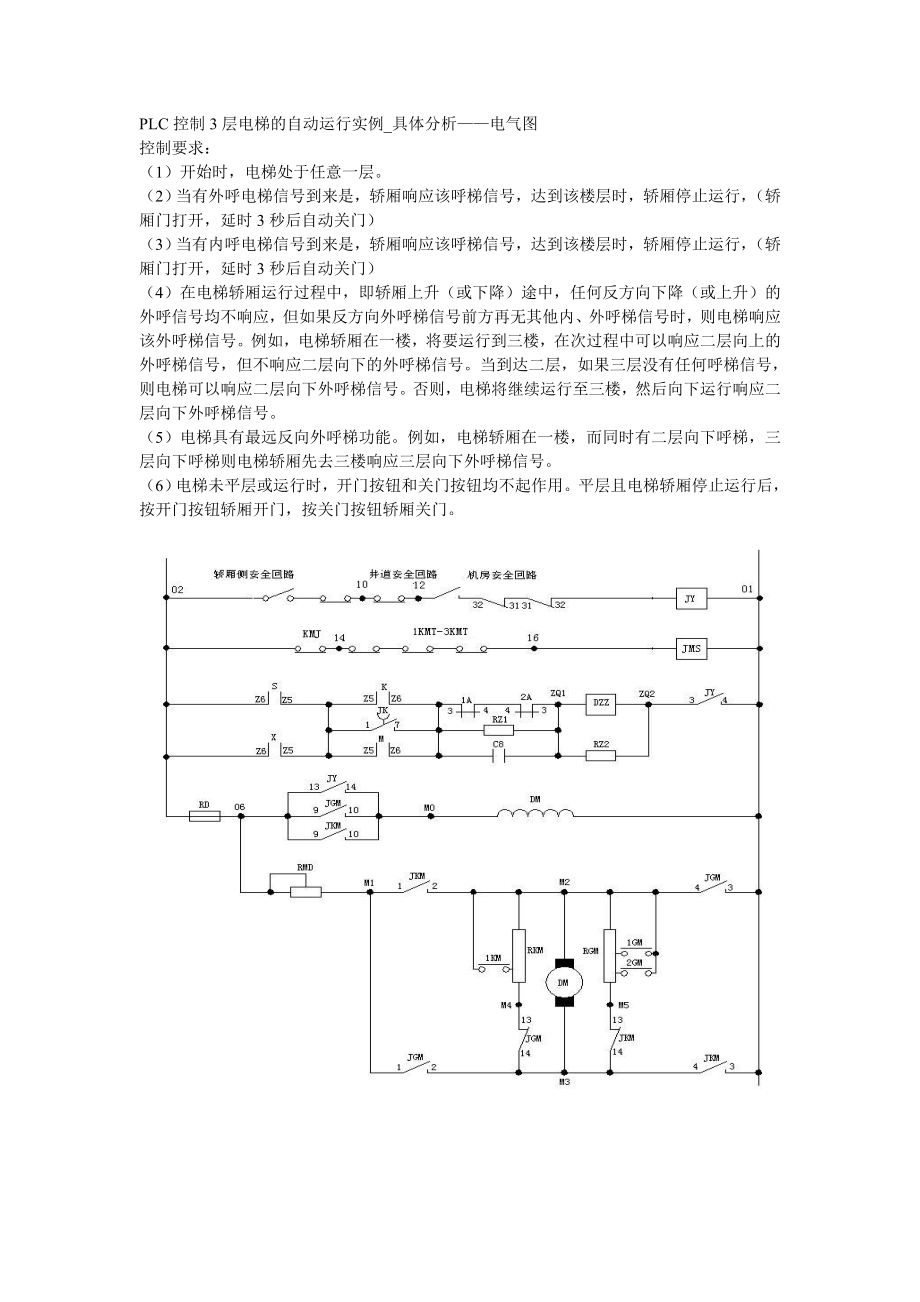 PLC控制3层电梯的自动运行实例_第1页