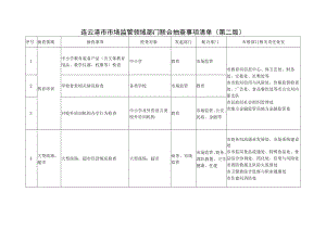 连云港市市场监管领域部门联合抽查事项清单第二版