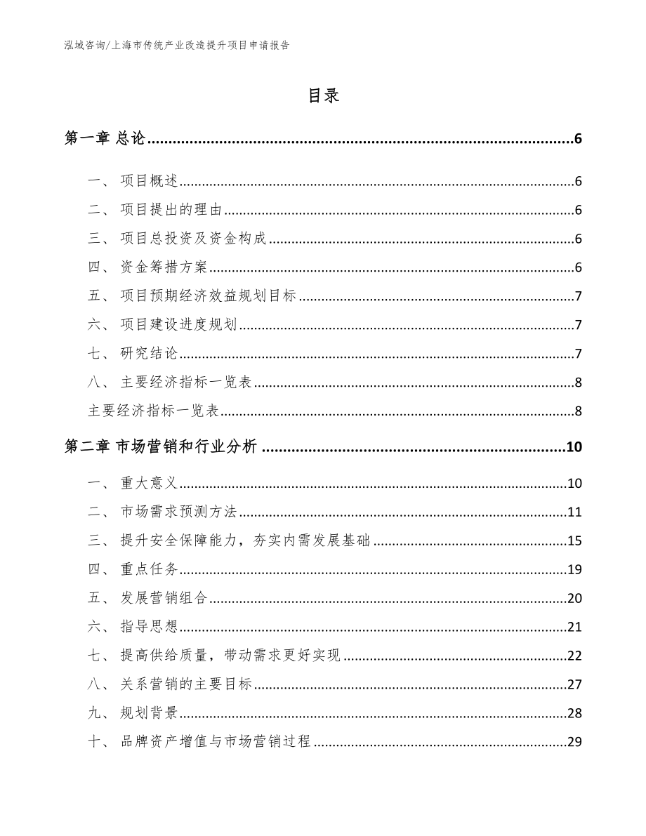 上海市传统产业改造提升项目申请报告（参考范文）_第1页