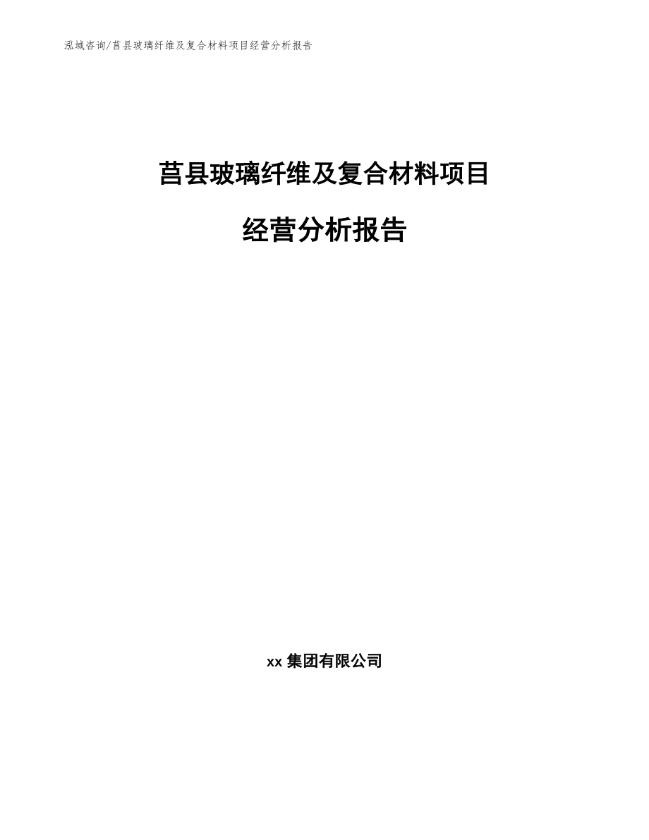 莒县玻璃纤维及复合材料项目经营分析报告_第1页