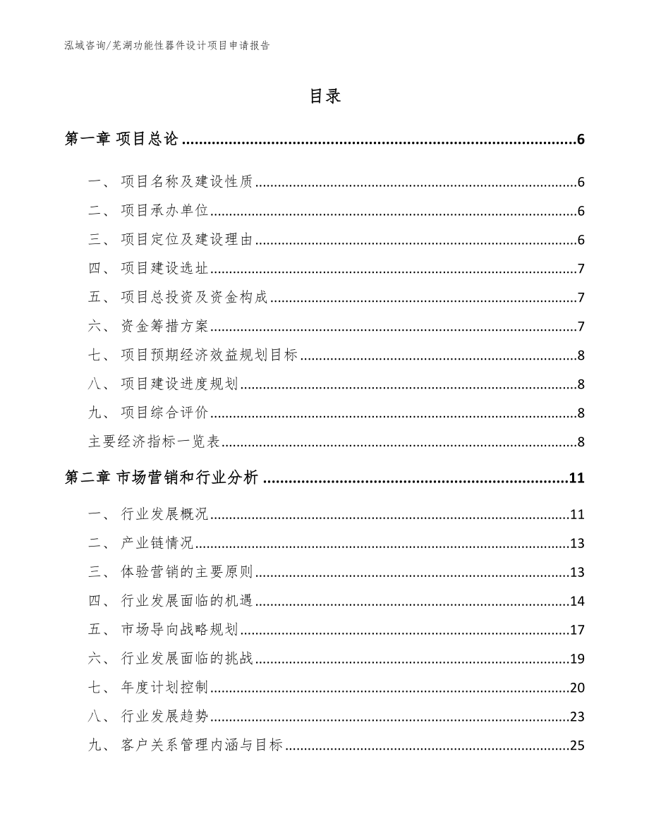 芜湖功能性器件设计项目申请报告参考范文_第1页