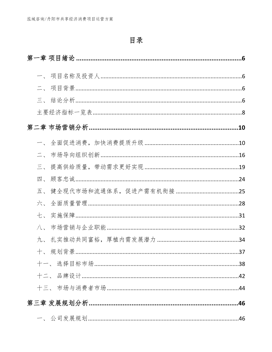 丹阳市共享经济消费项目运营方案【参考模板】_第1页
