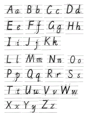 26个英语字母手写体示范