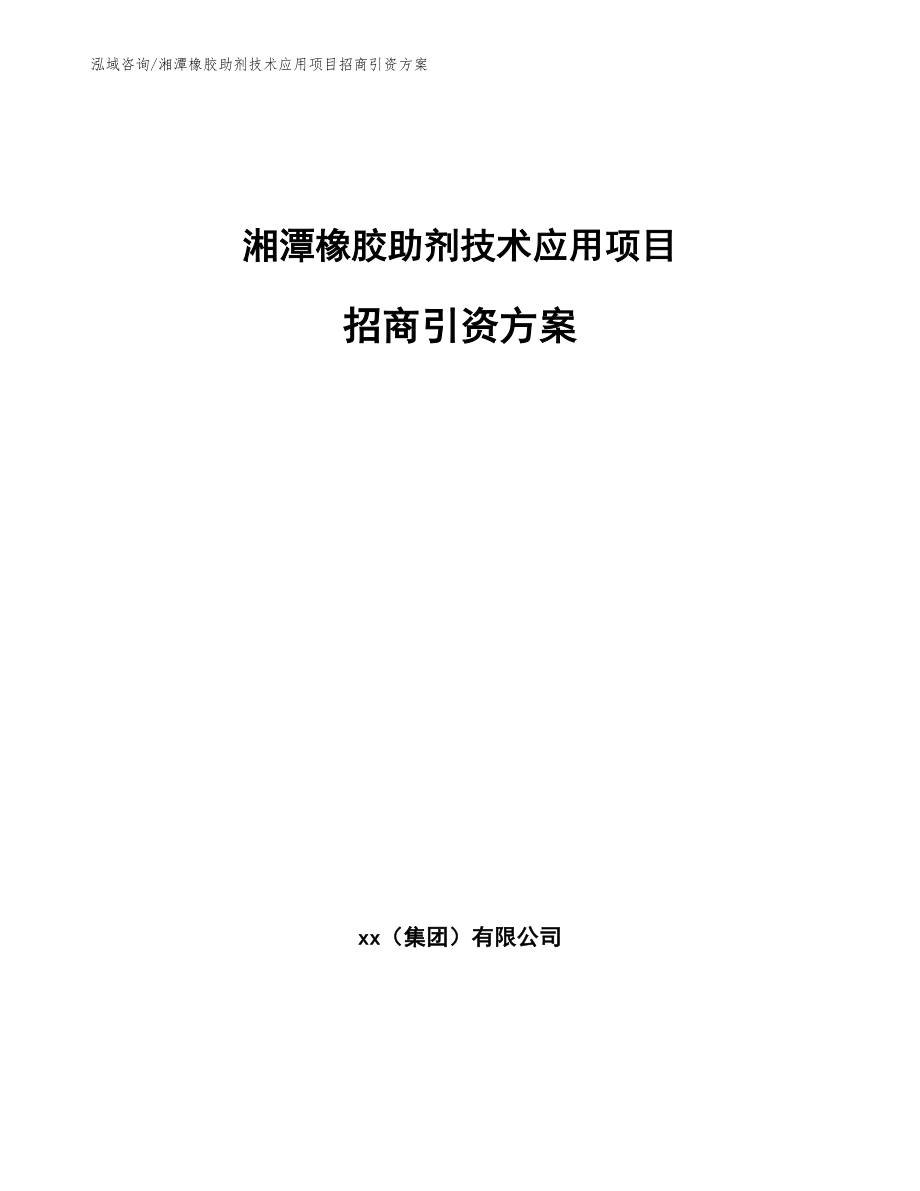 湘潭橡胶助剂技术应用项目招商引资方案_第1页