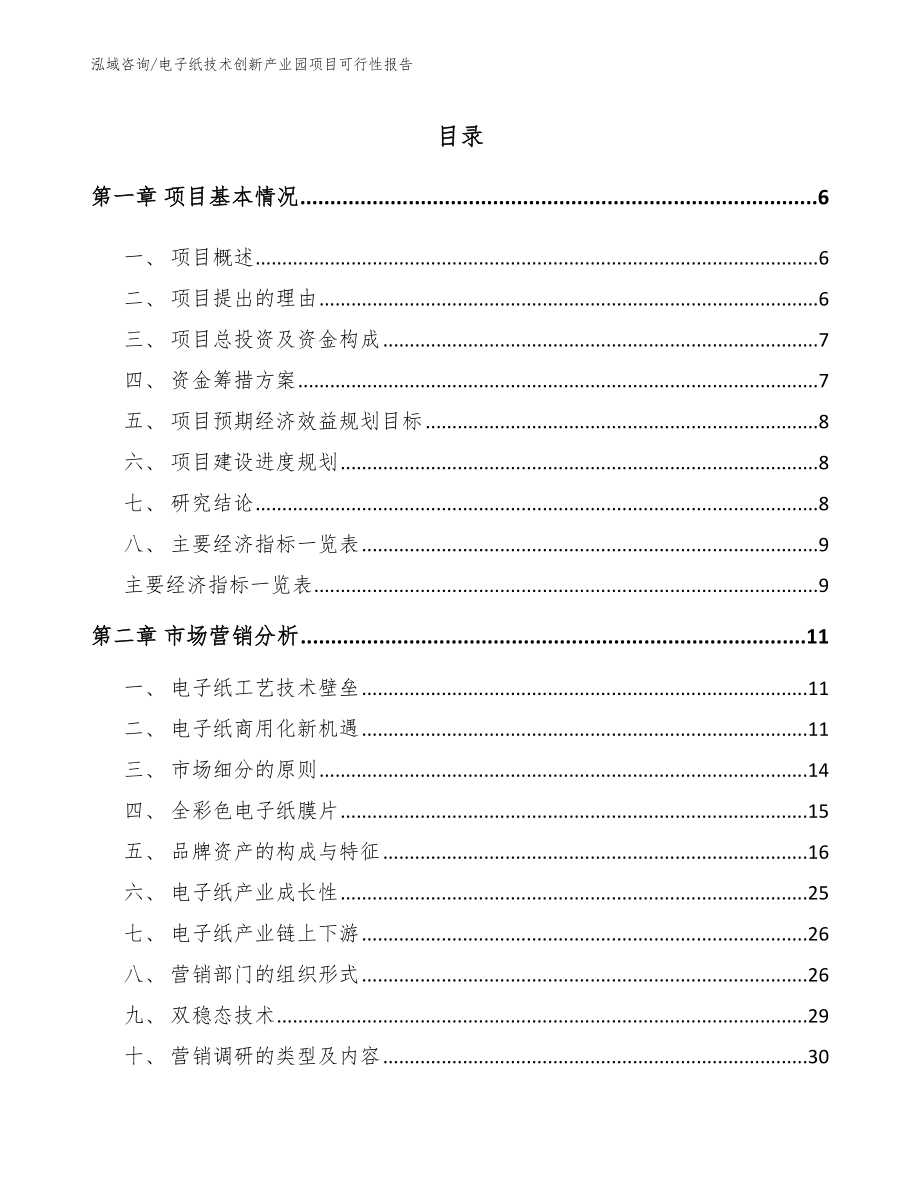 电子纸技术创新产业园项目可行性报告范文_第1页