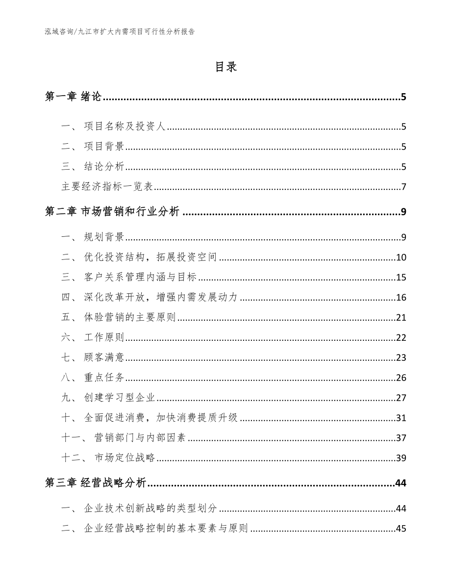 九江市扩大内需项目可行性分析报告_模板范本_第1页