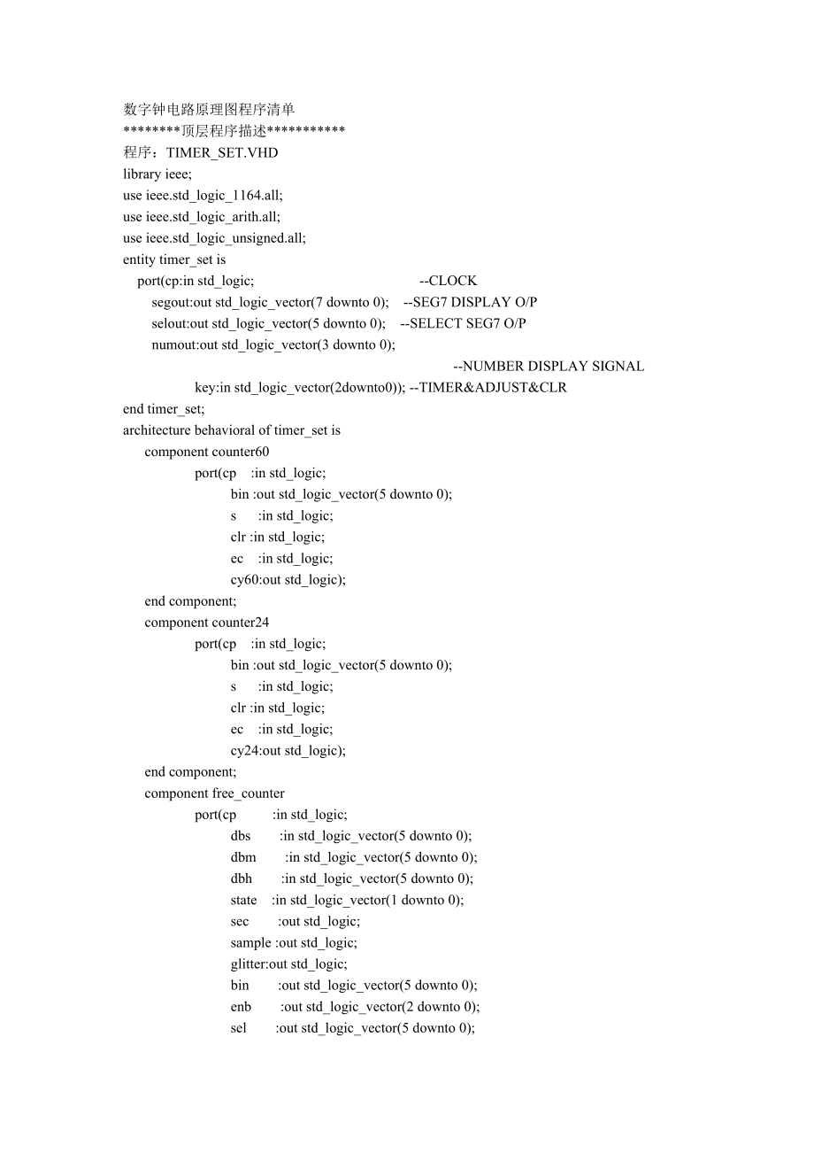 数字钟电路原理图程序_第1页