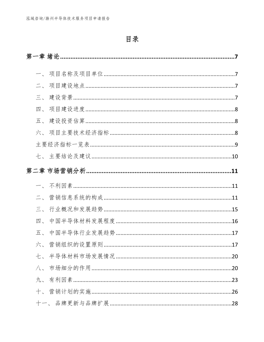 滁州半导体技术服务项目申请报告_第1页