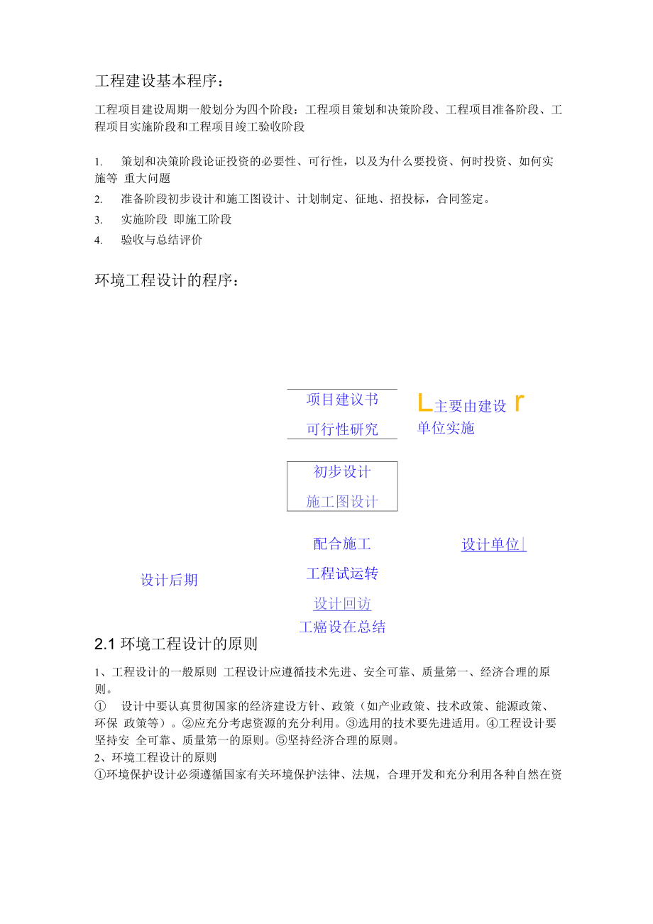 环境工程设计基础复习内容_第1页