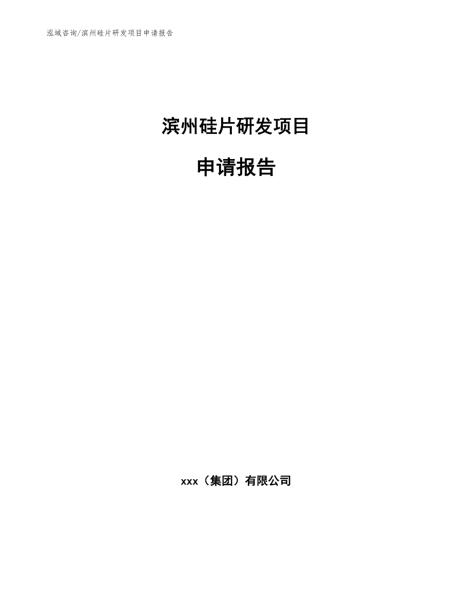 滨州硅片研发项目申请报告【模板范文】_第1页