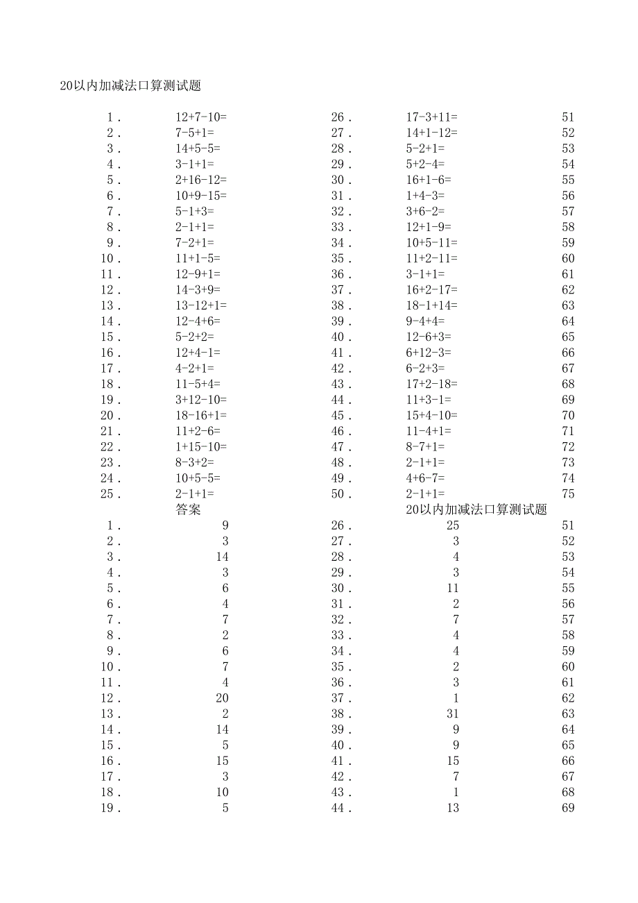 口算伴我成長(zhǎng)自動(dòng)出題系統(tǒng)v24-混合運(yùn)算1-連加連減_第1頁(yè)