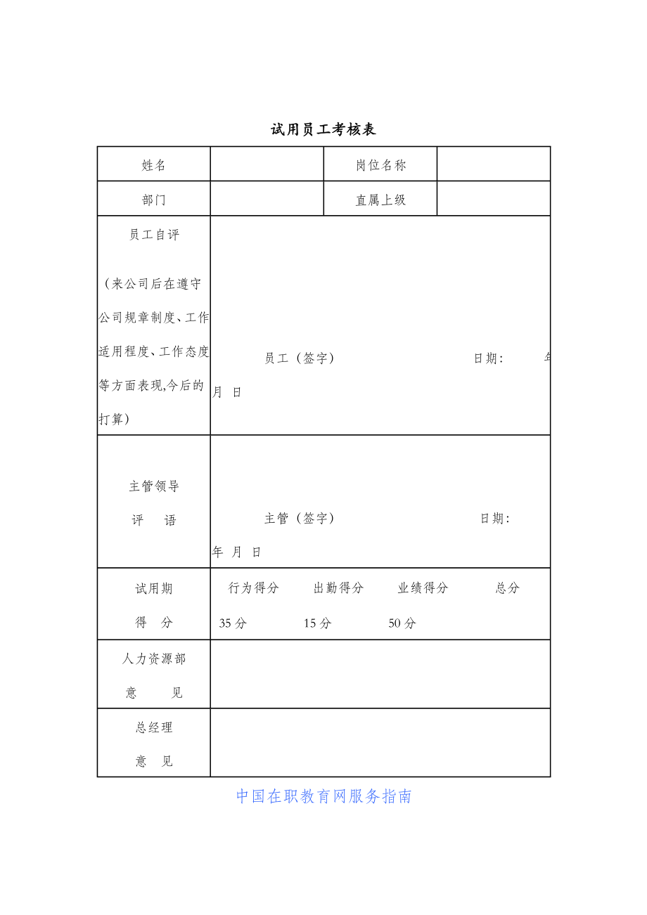 绩效计划考核表(3个xls53个doc)53_第1页