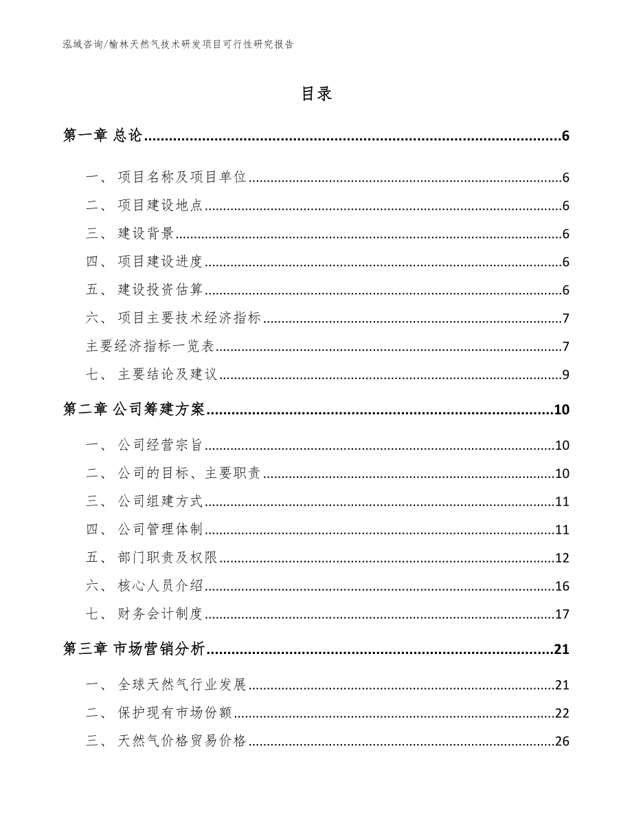 榆林天然气技术研发项目可行性研究报告（范文）_第1页