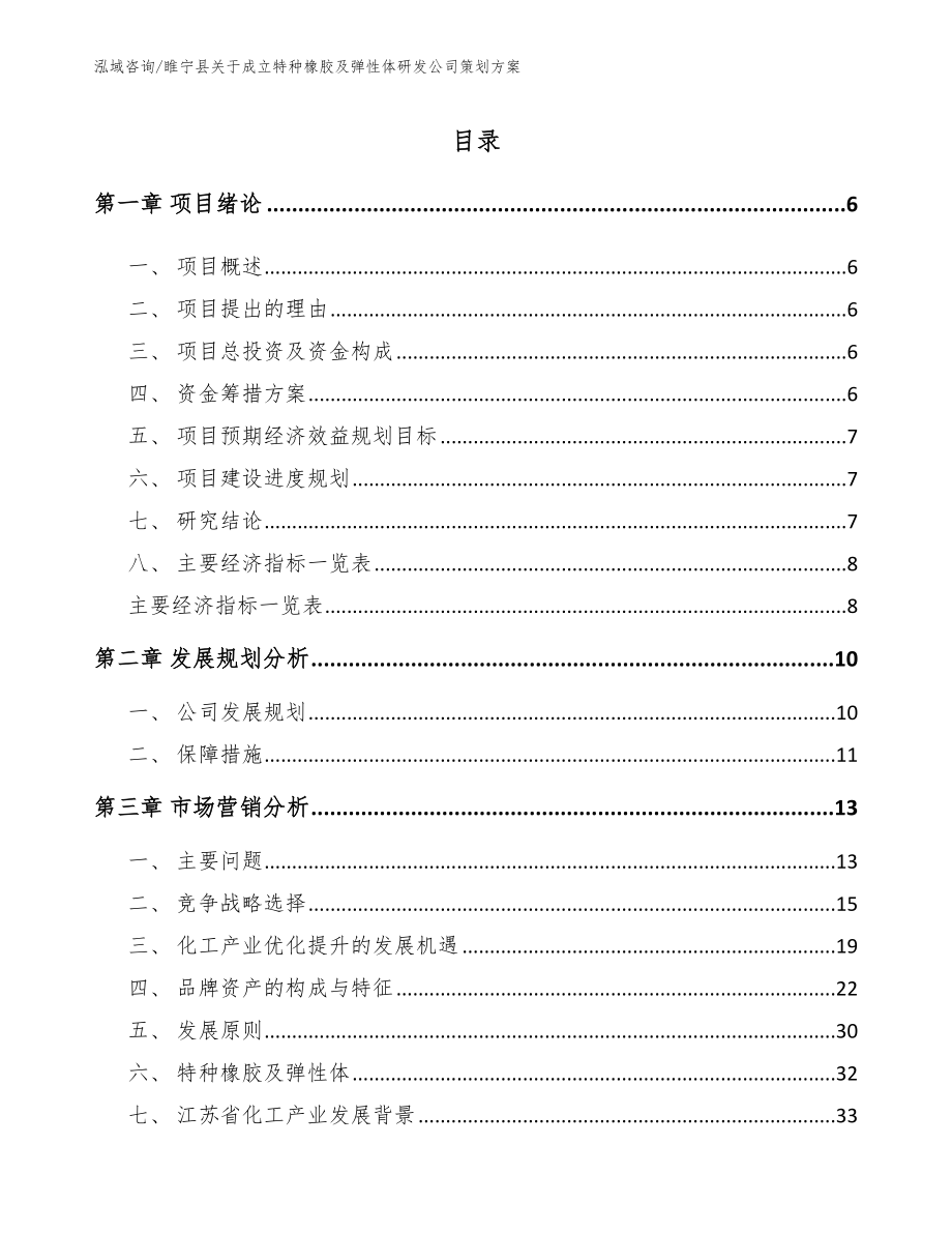 睢宁县关于成立特种橡胶及弹性体研发公司策划方案_第1页