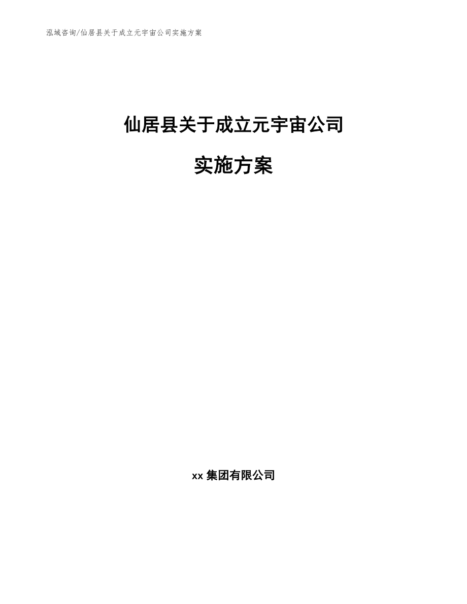 仙居县关于成立元宇宙公司实施方案模板参考_第1页