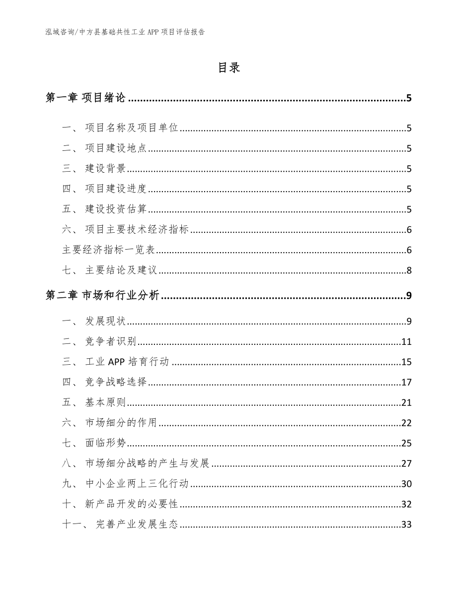 中方县基础共性工业APP项目评估报告（参考模板）_第1页