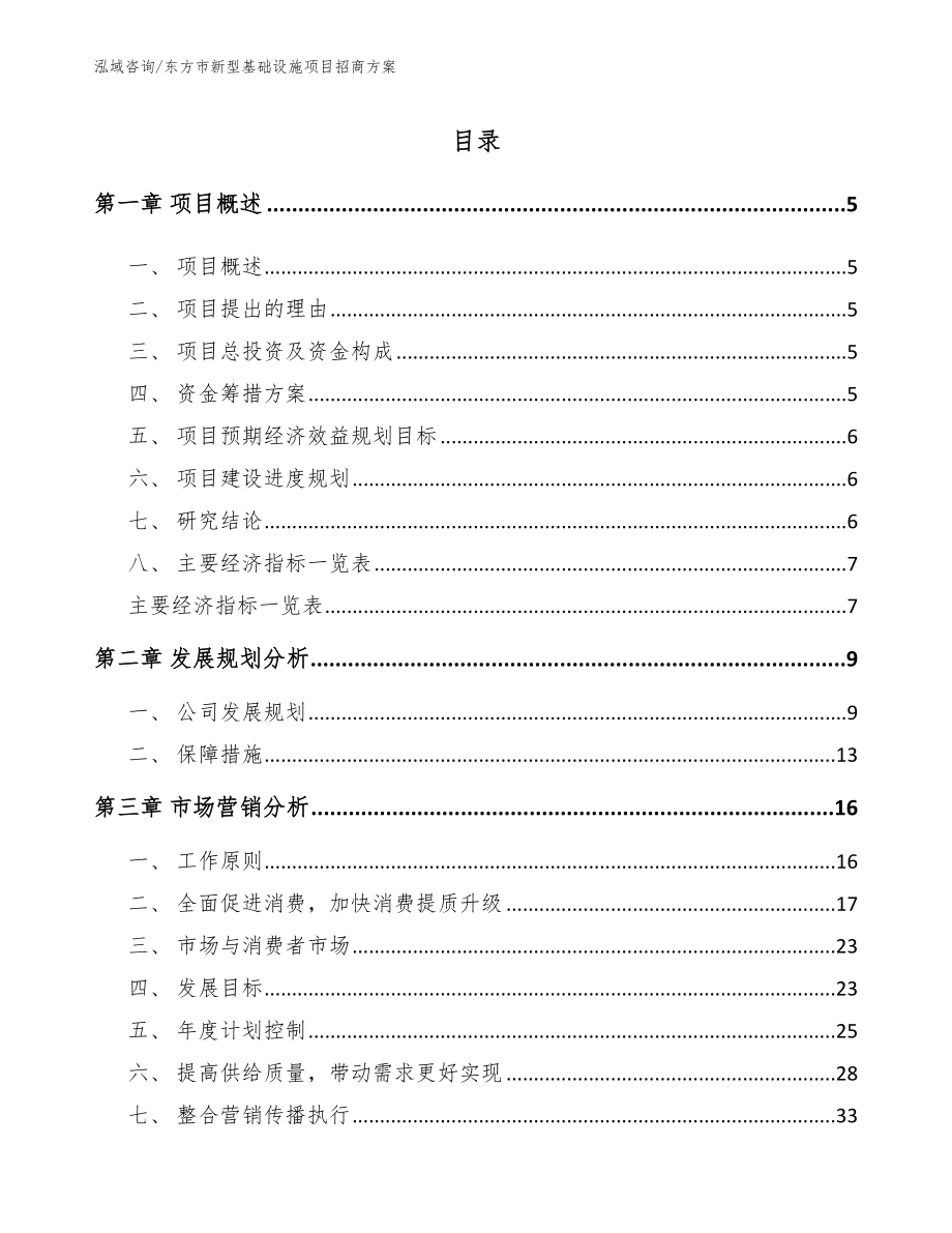 东方市新型基础设施项目招商方案_模板参考_第1页