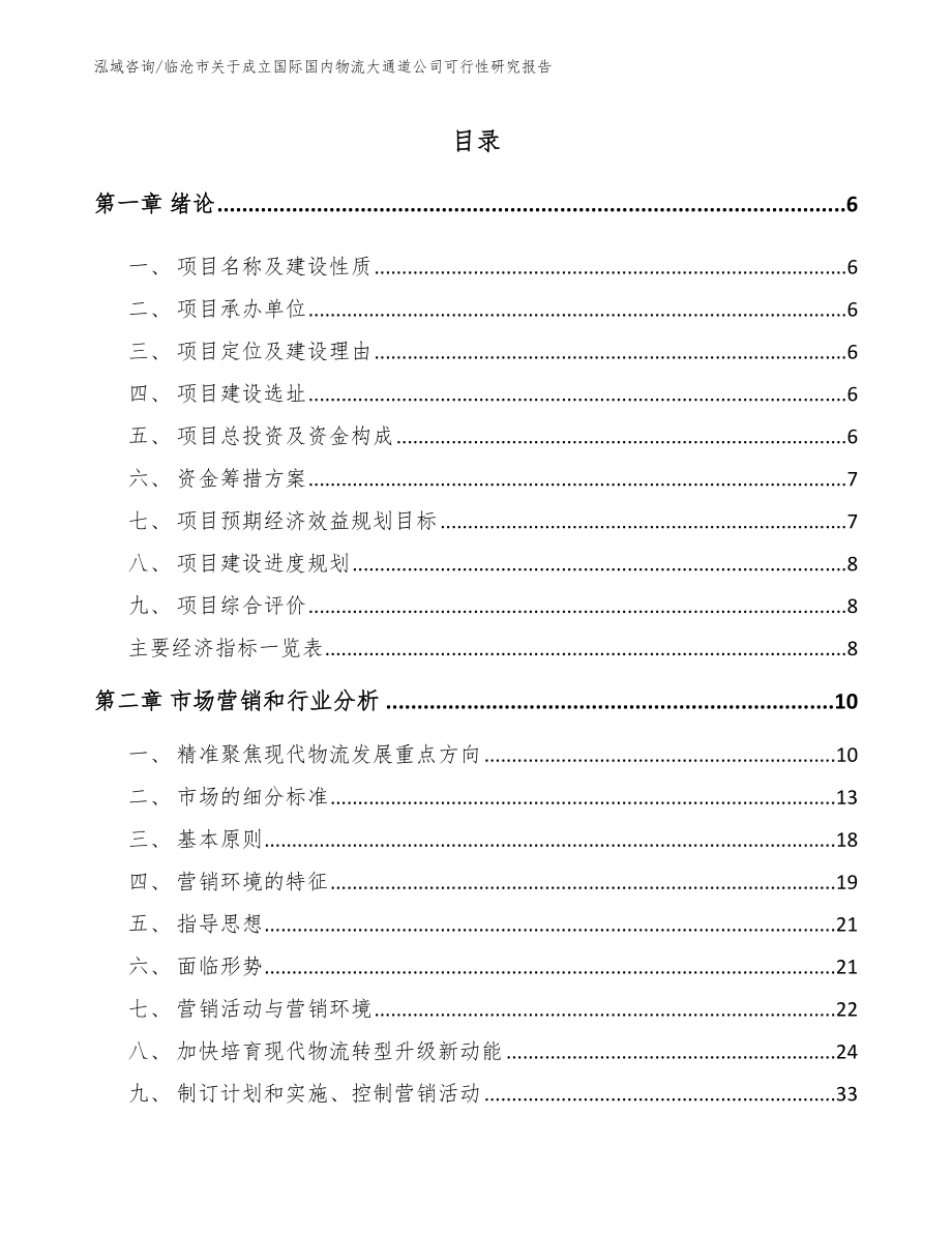 临沧市关于成立国际国内物流大通道公司可行性研究报告（范文）_第1页