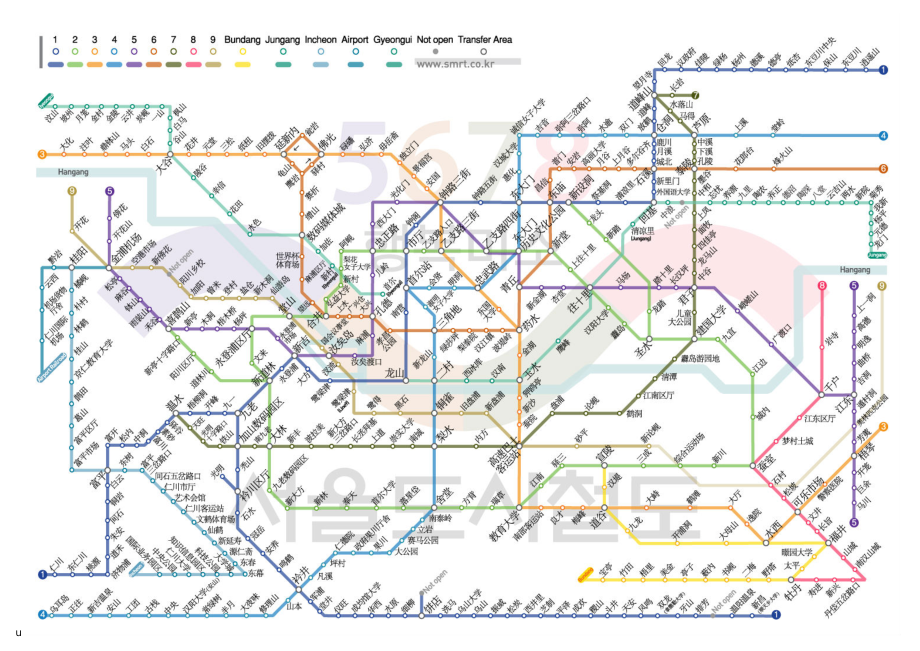 首尔地铁图中英韩三种语言对照版_第1页