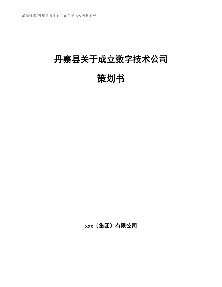 丹寨县关于成立数字技术公司策划书_第1页