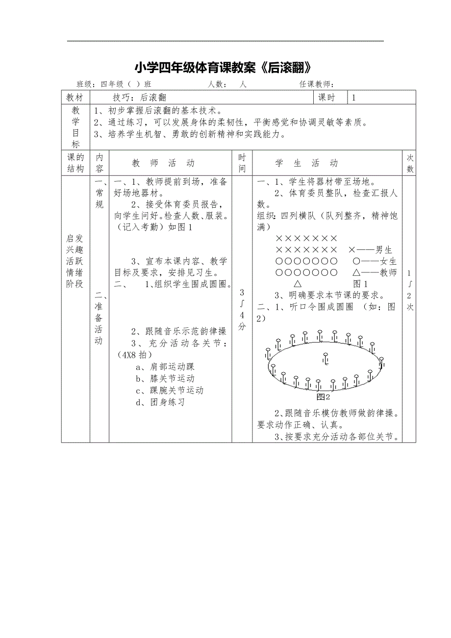 小學(xué)四年級(jí)體育課教案《后滾翻》_第1頁(yè)