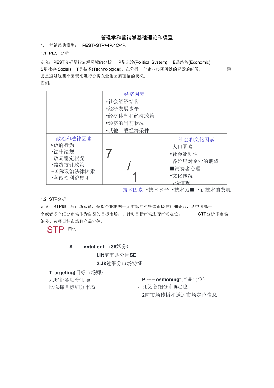 管理系统学和营销学基础理论和模型_第1页