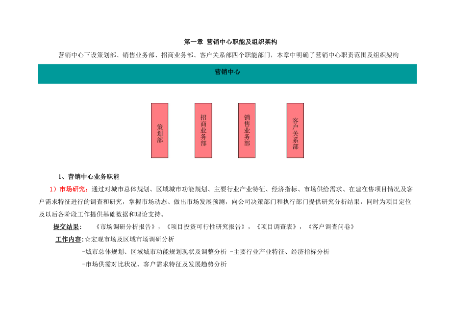 营销中心职能及组织架构_第1页