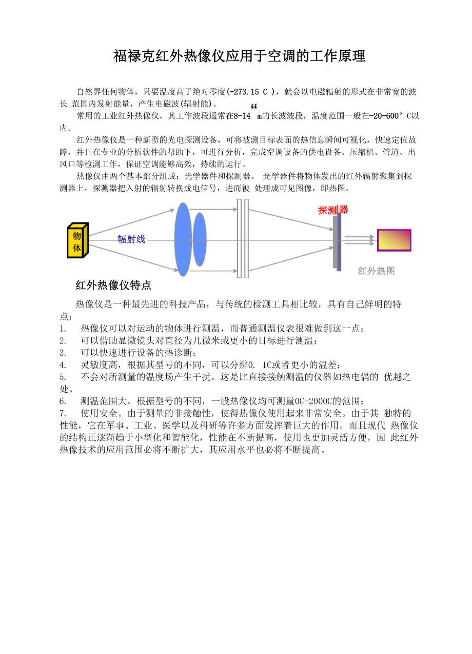 福禄克红外热像仪应用于空调的工作原理_第1页