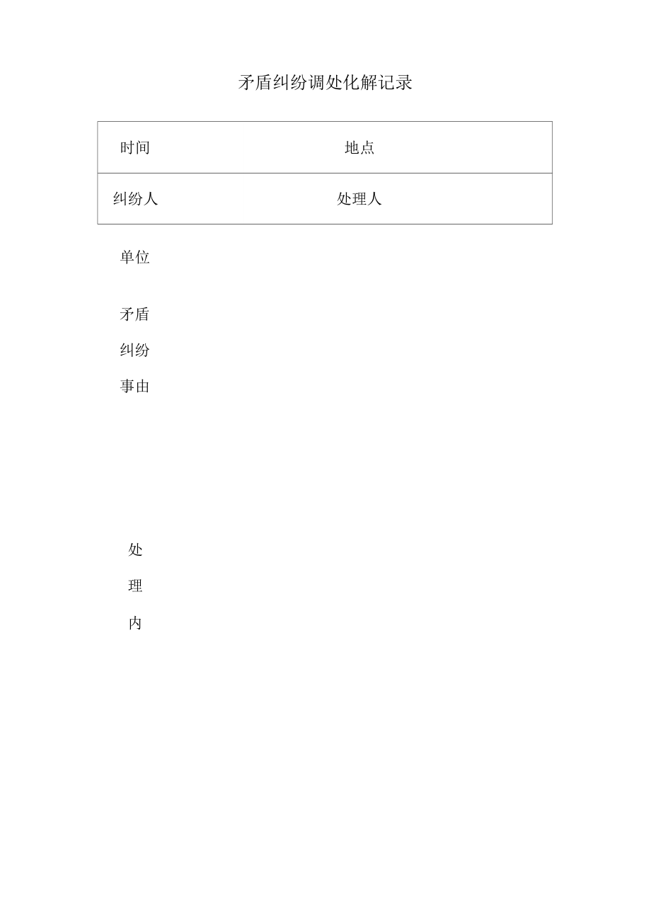 学校矛盾纠纷调处化解记录_第1页